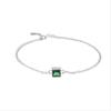 Bracelet Jewelry Green Zircon Square Bracelets For Women 925 Sterling Silver Elegant Light Female Bracelets Fashion Jewelry Gift 19Cm view 1