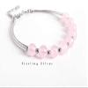 Bracelet Jewelry S925 Silver Powder Crystal Bracelet Ins Sweet Temperament Female Model Powder Series Peach Blossom Crystal Bracelet Trend Jewelry view 4