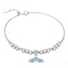 Bracelet Jewelry Blue Mermaid Fish Tail Bracelets For Women 925 Silver Wave Pattern Chain Bracelet Fashion Jewelry Bijoux 19Cm view 1