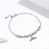 Bracelet Jewelry Blue Mermaid Fish Tail Bracelets For Women 925 Silver Wave Pattern Chain Bracelet Fashion Jewelry Bijoux 19Cm view 2