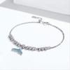 Bracelet Jewelry Blue Mermaid Fish Tail Bracelets For Women 925 Silver Wave Pattern Chain Bracelet Fashion Jewelry Bijoux 19Cm view 3