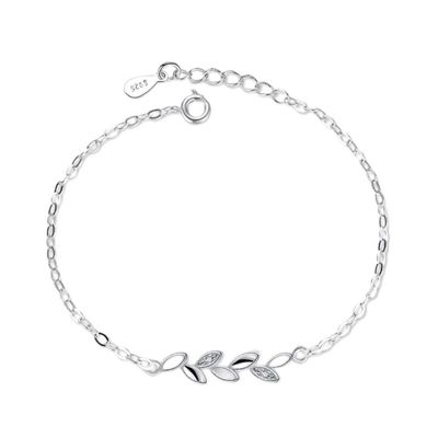 Bracelet Jewelry 925 Silver Leaves Chian Bracelet For Women Jewelry