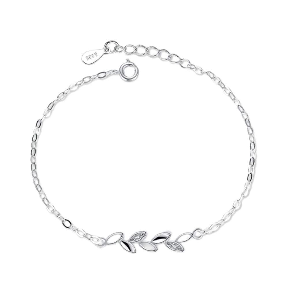 Bracelet Jewelry 925 Silver Leaves Chian Bracelet For Women Jewelry