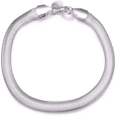 Bracelet Jewelry Silver Bracelet Jewelry 6Mm 20Cm Snake Bone Flat Male Soft Chain Bracelet