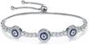 Bracelet Jewelry 925 Silver Round Blue Eyes Clear Cubic Zircon Crystal Tennis Bracelet Jewelry 25.2Cm view 1