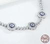 Bracelet Jewelry 925 Silver Round Blue Eyes Clear Cubic Zircon Crystal Tennis Bracelet Jewelry 25.2Cm view 2