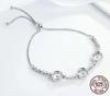 Bracelet Jewelry 925 Silver Round Blue Eyes Clear Cubic Zircon Crystal Tennis Bracelet Jewelry 25.2Cm view 3