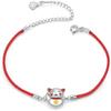 Bracelet Jewelry Lucky Cat Bracelet For Girl Adjustable Red String Rope Relationship Bracelets 925 Silver Jewelry Bijoux 21Cm view 1