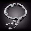 Bracelet Jewelry Silver Bracelets Elegant Multilayer Love Heart Tassel Pendant Chain Bracelet For Women view 3