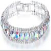 Bracelet Jewelry 925 Silver Bracelets Full Zircon Charm Bangles Bracelets Sapphire Blue Emerald Green For Women Wedding Engagement 18Cm view 1