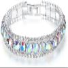 Bracelet Jewelry 925 Silver Bracelets Full Zircon Charm Bangles Bracelets Sapphire Blue Emerald Green For Women Wedding Engagement 18Cm view 2