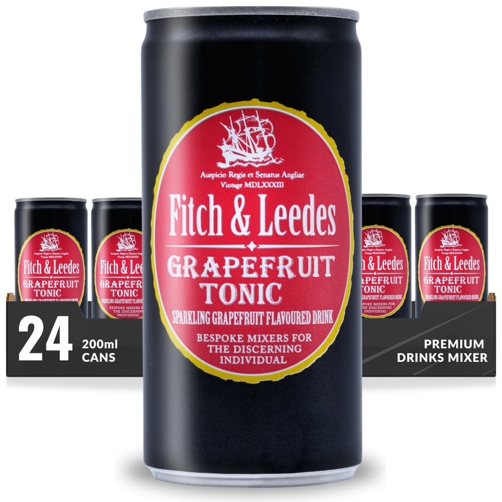 Fitch & Leedes Grapefruit Tonic  24 x 200ml Mixer for Spirits & London Dry