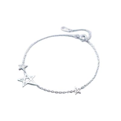 Bracelet Jewelry S925 Silver Bracelet Ladies Diamond Pierced Five-Pointed Star Bracelet Star Bracelet Jewelry