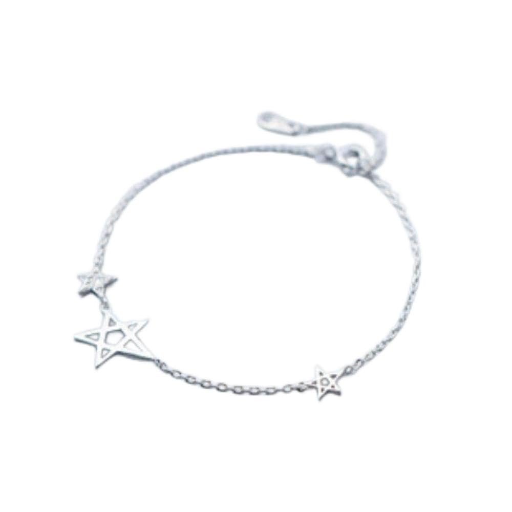 Bracelet Jewelry S925 Silver Bracelet Ladies Diamond Pierced Five-Pointed Star Bracelet Star Bracelet Jewelry