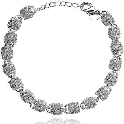 Bracelet Jewelry 925 Silver Chain Cluster Round Tennis Bracelets Women Jewelry Girlfriend Gift