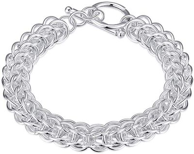 Bracelet Jewelry 925 Silver Bracelets Woman Jewelry Round Silver Chain Bracelet