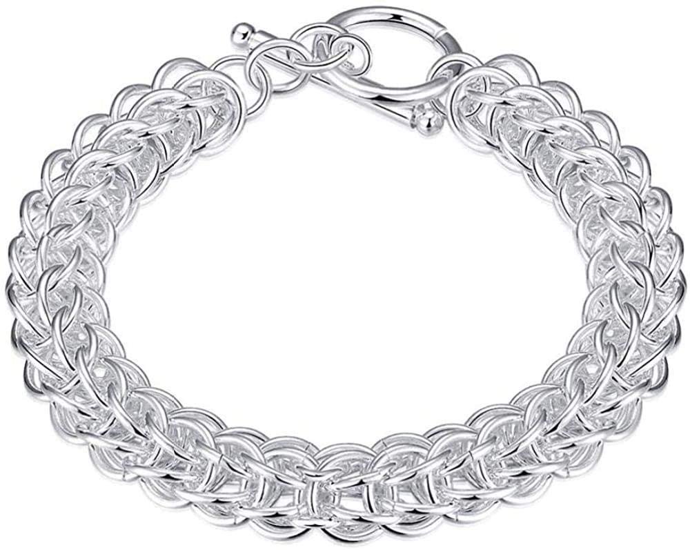 Bracelet Jewelry 925 Silver Bracelets Woman Jewelry Round Silver Chain Bracelet