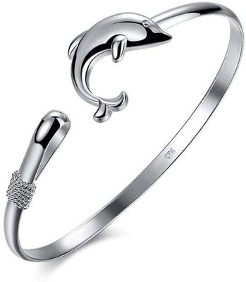 Bracelet Jewelry 925 Silver Sparkling Strand Bracelet Women Link Tennis Bracelet Jewelry Dolphin Bracelet Classic Animal Silver Bracelet