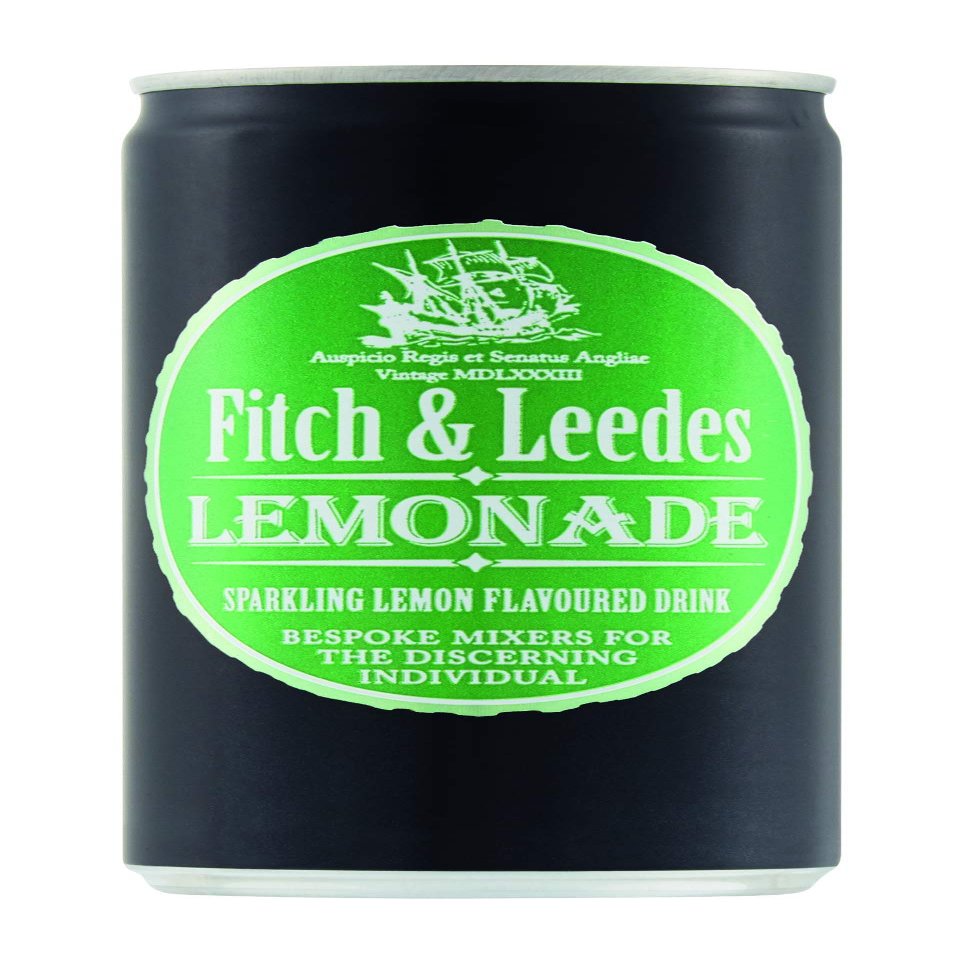 Fitch & Leedes Lemonade Mixer for Spirits & Cocktails (24 x 200ml)  Ideal for Whiskey, Rum, London Dry Gin, Vodka, and Spiced Rum, Adding a Subtle and Sophisticated Lemon Zing