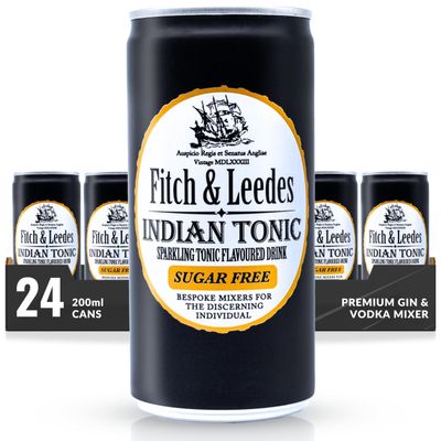 Fitch & Leedes Sugar-Free Indian Tonic  24 x 200ml Mixer for Botanical Gins