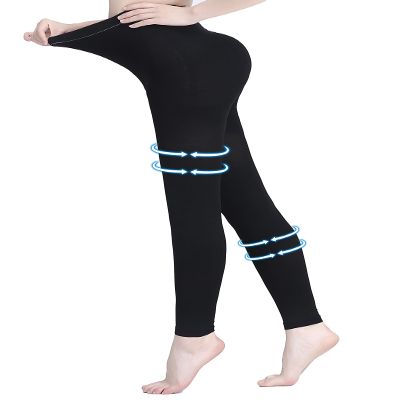 AMZAM Medical Compression Pantyhose for Women & Men, 15-20 mmHg Graduated Compression Leggings, Opaque Footless Waist High Compression Stockings for Edema, Varicose Veins, Post Surgery,Black XL