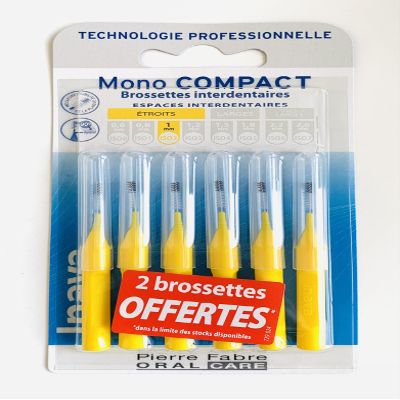 Inava Brossettes Mono Compact 1mm Etroits Jaunes 4 units + 2 offertes
