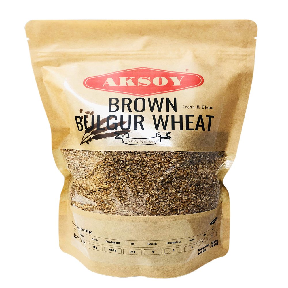 Aksoy Brown Bulgur Wheat 1.25KG | Whole Grain, Ideal for Pilafs, Salads & Side Dishes, Versatile & Delicious | Vegan, Non-GMO, No Artificial Additives (Packaging May Vary)