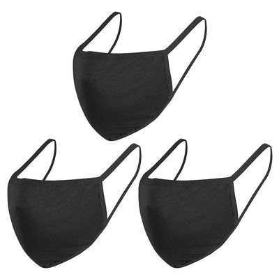 3PCS Fashion Protective, Unisex Black Dust Cotton, Washable, Reusable Cotton Fabric