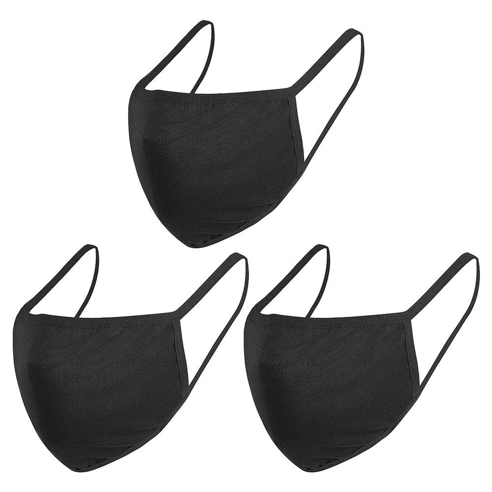 3PCS Fashion Protective, Unisex Black Dust Cotton, Washable, Reusable Cotton Fabric