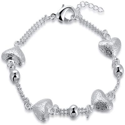 Bracelet Jewelry Tassels Heart Silver Bracelet Wedding Gift Chain Link Bracelets Jewelry