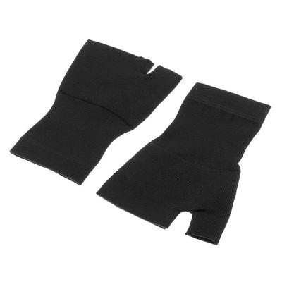1 Pair Womens Mens Fingerless Compression Gloves Hand Wrist Support Joint Pain Relief/Enhance Circulation - S M L XL - Black/Skin Color