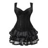 Babydolls Sexy Lingerie Sexy Steampunk Corsets and Bustiers Top Lace Up Zipper Side with Skirt Retro Vest Gothic Overbust Corset Dress-at_M view 1