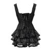 Babydolls Sexy Lingerie Sexy Steampunk Corsets and Bustiers Top Lace Up Zipper Side with Skirt Retro Vest Gothic Overbust Corset Dress-at_M view 3