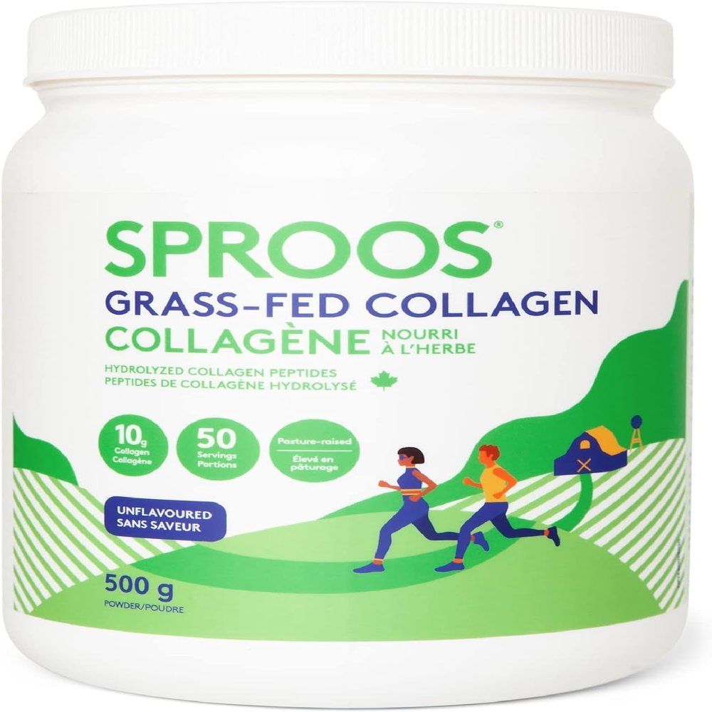 SPROOS - Grass Fed Collagen - Beverage Powder - Hydrolised Collagen Peptides - Healthy Joints, Gut, Skin & Hair - Unflavoured - 50-Day Supply - 500 g