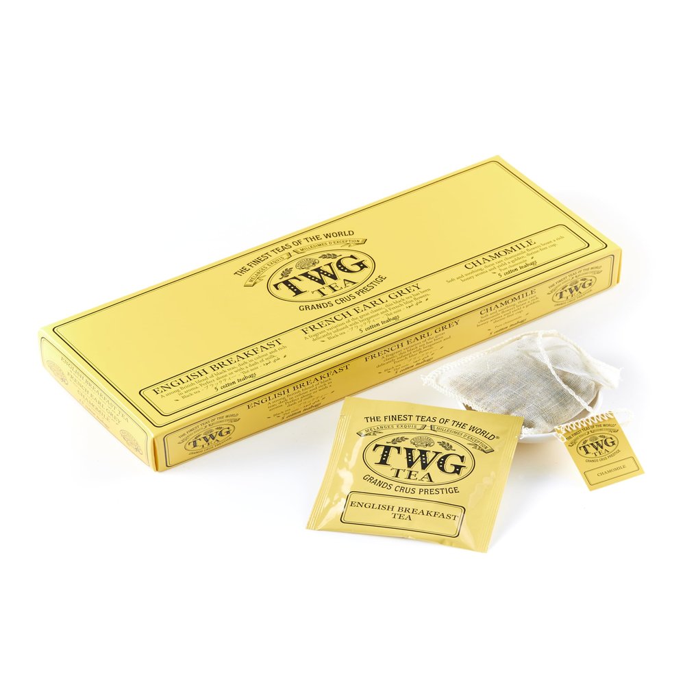 TWG Tea | Classic Selection | 3 Varieties | Exclusive Tea Blends | 15 Hand Sewn Cotton Teabags | Gift Set