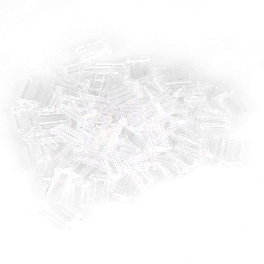3 Types 100pcs New Clear Plastic Compression Sleeves for Rimless Glasses Fixing Accessories Tools(1.4 * 0.8 * 7.0mm)