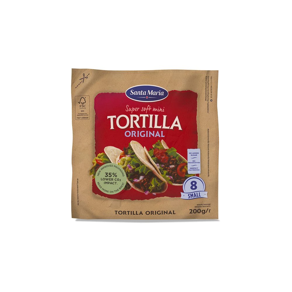 Santa Maria Tortilla Small, Super Soft 8 Wraps, 200g