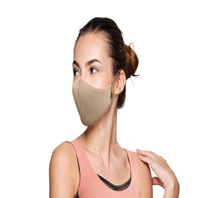Bloch Unisex Adult Soft Stretch Reusable Face Mask (Pack of 3), Sand, Hat, Sand, Small-Medium US
