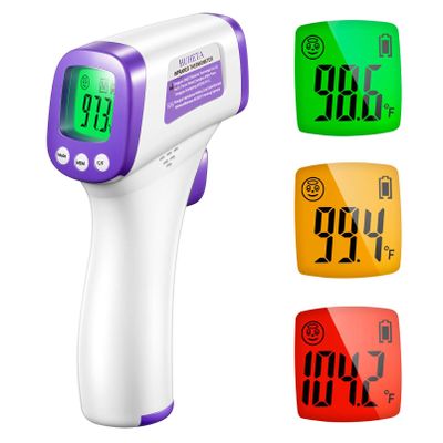 Infrared Thermometer for Adults, Non Contact Forehead Thermometer with Fever Alarm, Accurate Reading and Memory Function, Children, Kids and The Elderly & Surface of Objects Use