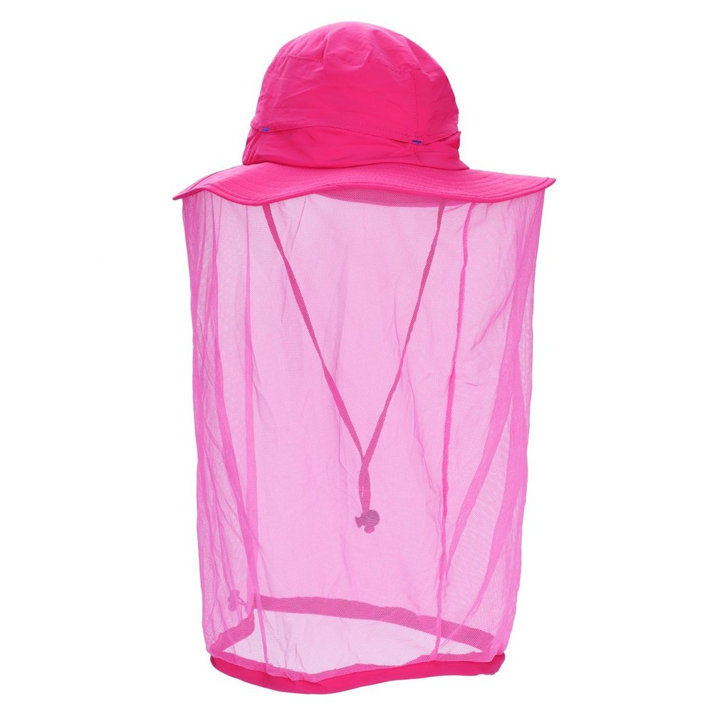 Beekeeping Cowboy Hat Outdoor Mosquito Head Net Hat Jungle Face Cover Bucket Hat UV Proof Insect Net Veil Hat for Bug Fly Mosquito Bee Gnats for Fishing Hiking Gardening and Honey Gathering Red