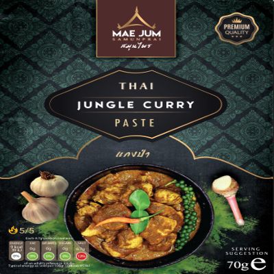 Authentic Thai Jungle Curry Paste by Mae Jum | 3 pack x 70g | Very Spicy | Up to 8 Servings per Pack | 100% Natural | Vegan Paste | Gluten Free