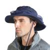 Beekeeping Cowboy Hat Outdoor Mosquito Head Net Hat Jungle Face Cover Bucket Hat UV Proof Insect Net Veil Hat for Bug Fly Mosquito Bee Gnats for Fishing Hiking Gardening and Honey Gathering Blue view 3