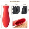 7 Pieces Cast Iron Cleaner Set Include Stainless Steel Chainmail Scrubber with Bamboo Dish Scrub Brush Hot Handle Holder 2 Pan Grill Scrapers Kitchen Towel Wall Hook view 2