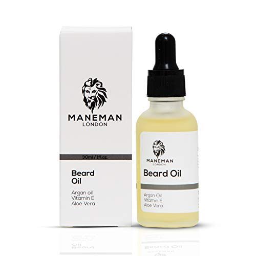 Maneman London Beard Oil | Sandalwood | Non greasy | Moisturises and Conditions Beard |Natural and organic | Argan, Jojoba & Aloe Vera oil Vitamin e | Mens Gift (30mL) (Sandalwood)