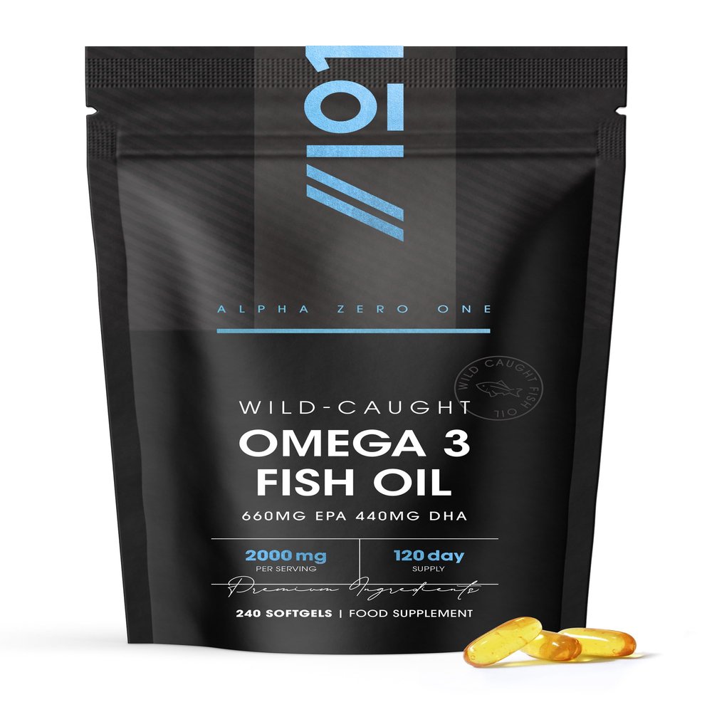 Omega 3 Wild-Caught Fish Oil 2000mg - 660mg EPA 440mg DHA - 240 Softgels - No Additives  Resealable and Recyclable Pouch by Alpha01