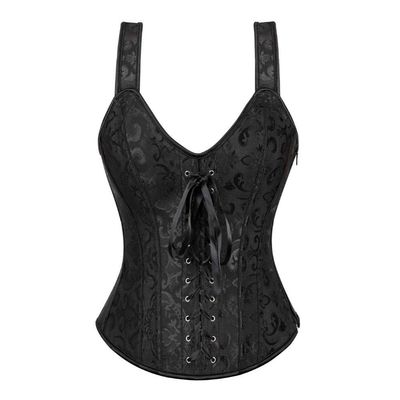 Girl Lingerie Sets Erotic Nightgown Women S Retro Steampunk Corset Vest Sexy Gothic Overbust Top Pu Leather Lace Up Zipper Side Corsets and Bustiers-B_L