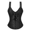 Girl Lingerie Sets Erotic Nightgown Women S Retro Steampunk Corset Vest Sexy Gothic Overbust Top Pu Leather Lace Up Zipper Side Corsets and Bustiers-B_L view 1
