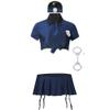 KHDFYER Dominatrixs Outfits for Women Woman S Blue Sexy Cop Uniform Fancy Costume Halloween Game Stage Bar Police Costume Cosplay-Blue_M view 3