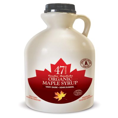 47 North Single Source Canadian Organic Maple Syrup Grade A Very Dark Strong 1000ml (1x 1000ml)