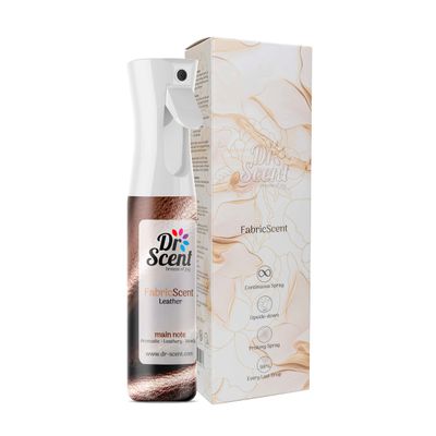 Dr Scent Fabric Spray Leather (300ml) Feel the Notes of Leather, Woody & Animalic - Safe for Fabrics